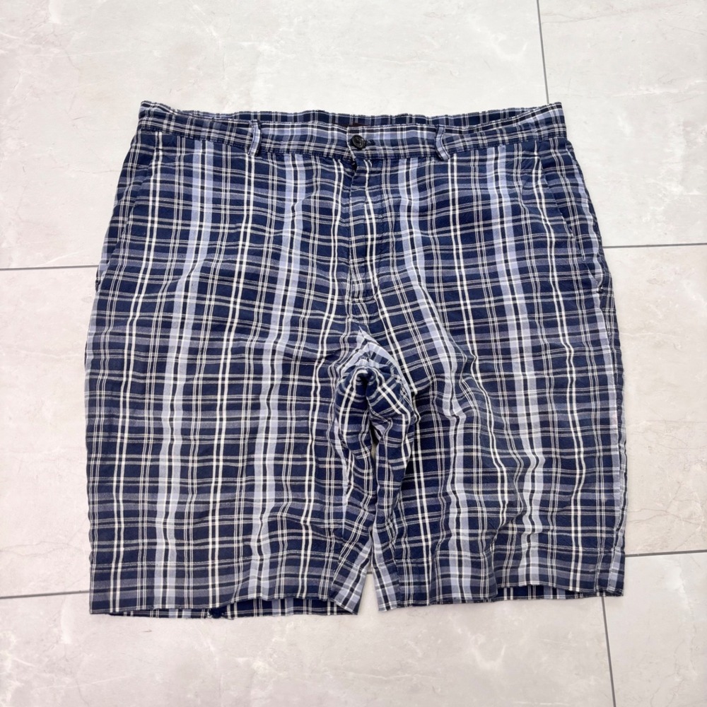 Michael Kors Blue Plaid Bermuda Shorts Men's 33 Preppy Y2K Golf